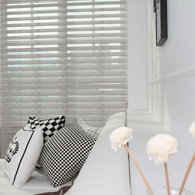 Rideau aveugle Gray Colored For Living Room blanc en zèbre de rouleau
