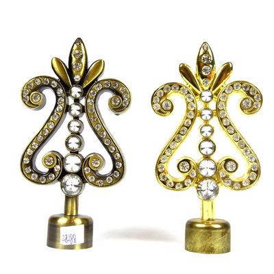 D'usine accessoires en cristal de tige de rideau en finials de rideau en métal 28mm d'or en gros de couleur directement