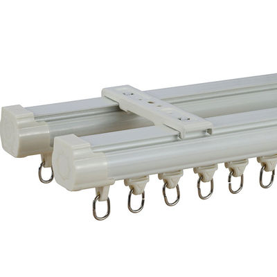 Double matériel en aluminium blanc monté par plafond de rails de rideau avec l'électrophorèse