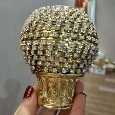NOUVEAUX Finials en Crystal Round Gold Studded Diamond de boule de haute qualité en gros de rideau