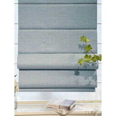 Gray Roman Blind Curtains Electric Motorized vers le bas pour la chambre à coucher de salon