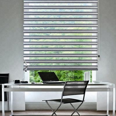 Double style motorisé intelligent pur de zèbre d'abat-jour de fenêtre pour le bureau