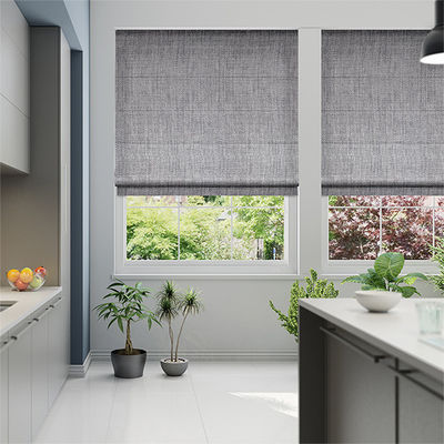 Tissu transparent décoratif de doubles couches d'abat-jour de fenêtre de rouleau pour la maison