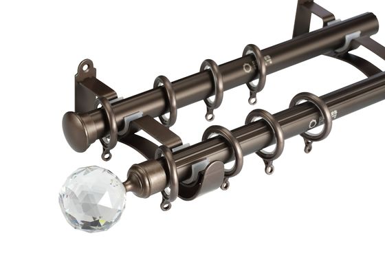 tiges de rideau de finition complètes de poteau de 32mm de matériel en barre en aluminium épaisse en métal avec tous les accessoires