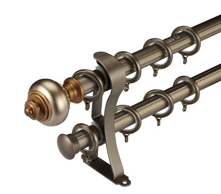tiges de rideau de finition complètes de poteau de 32mm de matériel en barre en aluminium épaisse en métal avec tous les accessoires