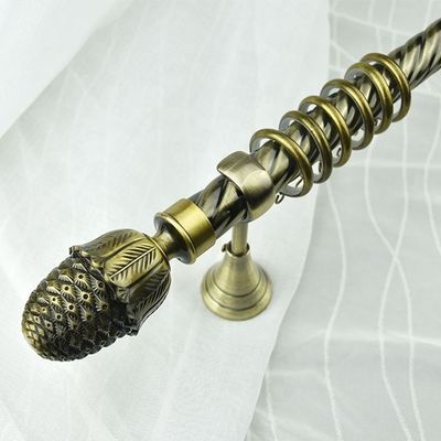 ensemble en bronze de tiges de rideau de fer en métal de ruban d'en cuivre de Chrome d'or de décoration en gros de fenêtre