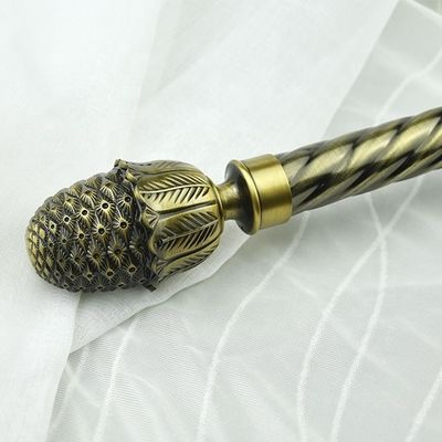 ensemble en bronze de tiges de rideau de fer en métal de ruban d'en cuivre de Chrome d'or de décoration en gros de fenêtre