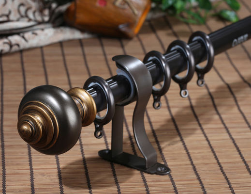 Rideau Rod en aluminium creux de luxe décoratif en montures de résine de fenêtre 28mm