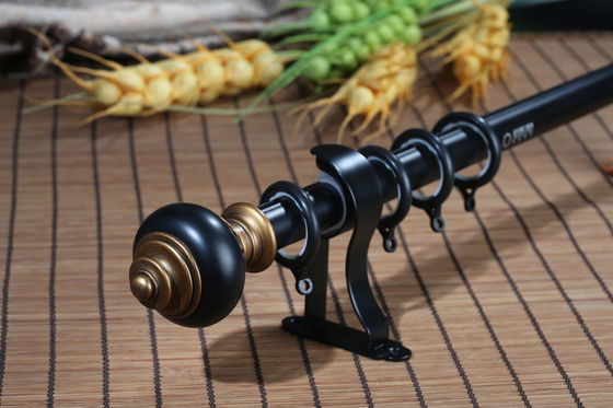 Rideau Rod en aluminium creux de luxe décoratif en montures de résine de fenêtre 28mm