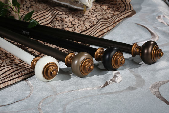 Rideau Rod en aluminium creux de luxe décoratif en montures de résine de fenêtre 28mm
