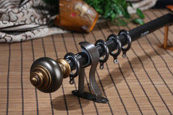 Rideau Rod en aluminium creux de luxe décoratif en montures de résine de fenêtre 28mm