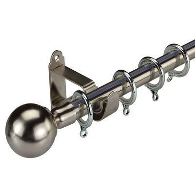 Tiges de rideau simples de bateau de fenêtre de boule de monture en diamètre décoratif prêt en métal 28mm avec des accessoires de tige de rideau