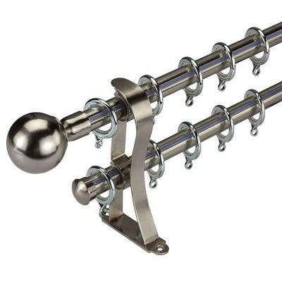 Tiges de rideau simples de bateau de fenêtre de boule de monture en diamètre décoratif prêt en métal 28mm avec des accessoires de tige de rideau