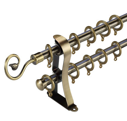 Rideau Rods extensible en laiton antique en acier inoxydable avec des accessoires de rideau