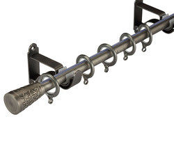 Rideau Rods extensible en laiton antique en acier inoxydable avec des accessoires de rideau
