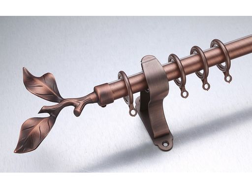 Rideau Rods en Finial en laiton antique de feuille de la longueur 3m du Kenya long