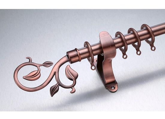Rideau Rods en Finial en laiton antique de feuille de la longueur 3m du Kenya long