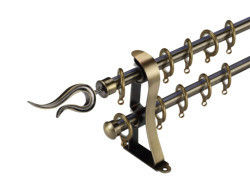 Double tuyau décoratif Rod Black Color With de rideau en solides solubles 6 mètres de longueur