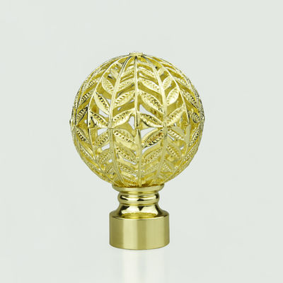 Accessoires en cristal d'or de tige de rideau en finials de rideau en métal de diamant de nouvelle conception en gros directe d'usine