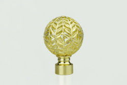 Accessoires en cristal d'or de tige de rideau en finials de rideau en métal de diamant de nouvelle conception en gros directe d'usine