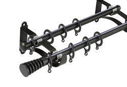 Double tuyau simple Rod Steel Material Modern Style de rideau pour la maison