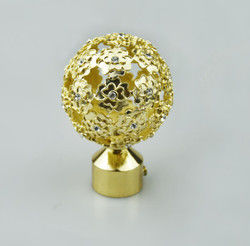 Style de luxe de boule en chapeau de rideau de Finials d'or de Rods pour des hôtels de restaurants