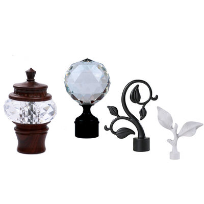 Taille en verre décorative de Rod Leaf Finials With 22mm 25mm de tuyau de rideau