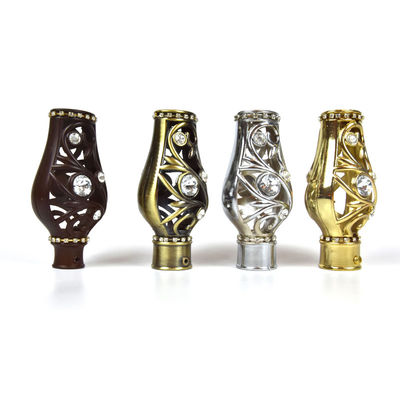 Rideau Rod Head Crystal Material Durable en forme de couronne pour la décoration