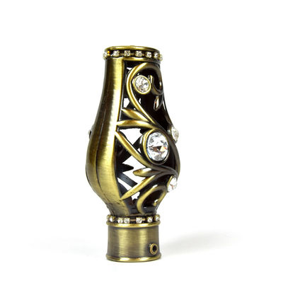 Rideau Rod Head Crystal Material Durable en forme de couronne pour la décoration
