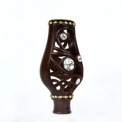 Rideau Rod Head Crystal Material Durable en forme de couronne pour la décoration
