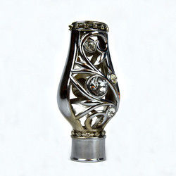 Rideau Rod Head Crystal Material Durable en forme de couronne pour la décoration