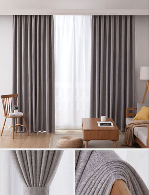 Toile Gris Rideau occultant double couche léger Ring Style simple de velours