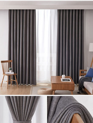 Toile Gris Rideau occultant double couche léger Ring Style simple de velours
