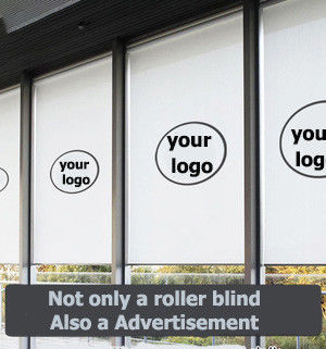 Abat-jour matériels de rideau en rouleau de polyester pour le logo d'impression de publicité
