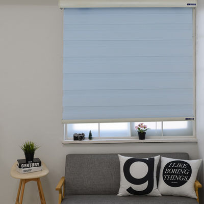 Le zèbre motorisé pur de double couche aveugle le modèle horizontal pour la fenêtre d'oriel
