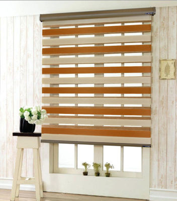 Double couche de rideau aveugle horizontal d'intérieur en zèbre pour le salon