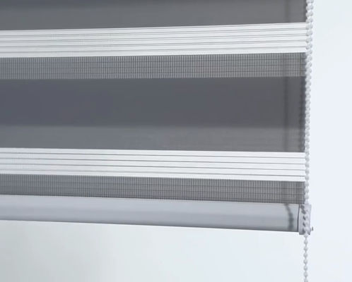 Panne d'électricité de rideau aveugle manuel en zèbre de tissu demi imperméable pour l'hôtel à la maison