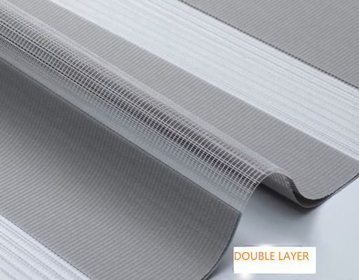Panne d'électricité de rideau aveugle manuel en zèbre de tissu demi imperméable pour l'hôtel à la maison