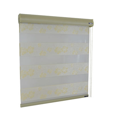 Matériel horizontal de fils de polyesters de style de double de panne d'électricité de rouleau rideau aveugle en zèbre
