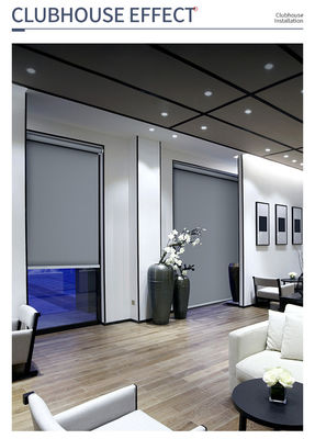 La fenêtre imperméable de bureau de tissu de panne d'électricité drape Gray Color For Indoor Decoration