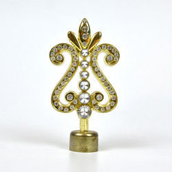 D'usine accessoires en cristal de tige de rideau en finials de rideau en métal 28mm d'or en gros de couleur directement
