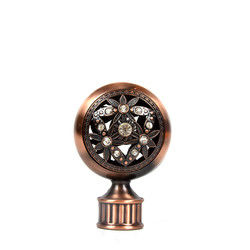 d'usine finials en cristal de rideau de ruban directement de la couleur 28mm en diamant en bronze en gros en métal dans des accessoires de tige de rideau