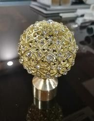 Finials Crystal Glass Rose Gold Curtain Rods de Finials de 28mm nouveaux de Polonais d'or bon marché de cône pour le rideau Rods