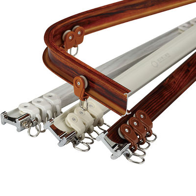 Double voie silencieuse en acier en aluminium de rideau Bendable pour la fenêtre en saillie