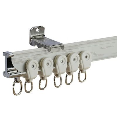 Double voie silencieuse en acier en aluminium de rideau Bendable pour la fenêtre en saillie