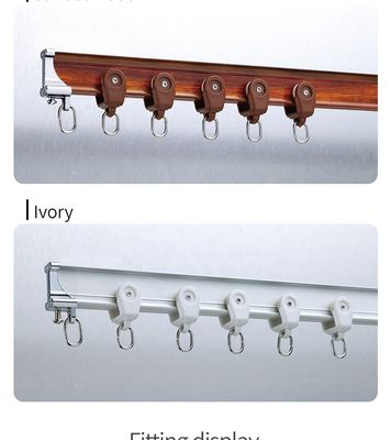 Double voie silencieuse en acier en aluminium de rideau Bendable pour la fenêtre en saillie