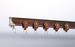 Double voie silencieuse en acier en aluminium de rideau Bendable pour la fenêtre en saillie