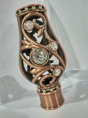 ODM décoratif de matériel de Rod Ends Copper Rose Gold de rideau en métal rond de 25mm