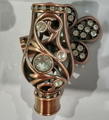 ODM décoratif de matériel de Rod Ends Copper Rose Gold de rideau en métal rond de 25mm