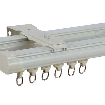 Double matériel en aluminium blanc monté par plafond de rails de rideau avec l'électrophorèse